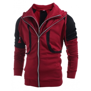 Stylish Cardigan Hoodie Sweater For Men Red
